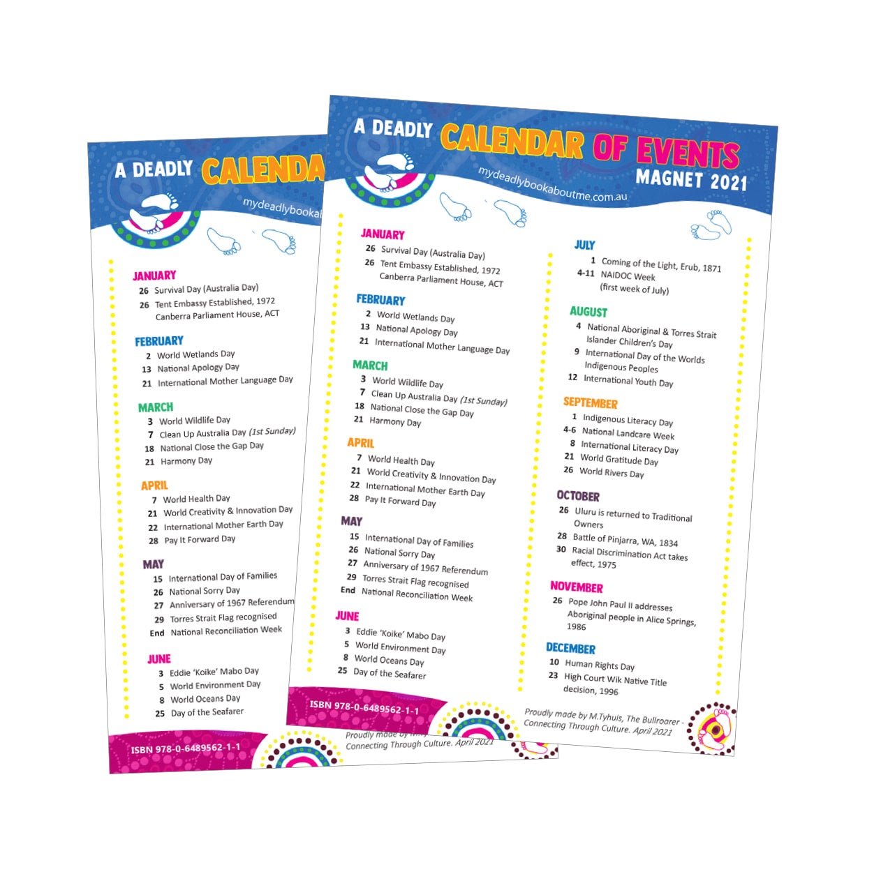 My Deadly Events Calendar Magnet | My Deadly Book About Me